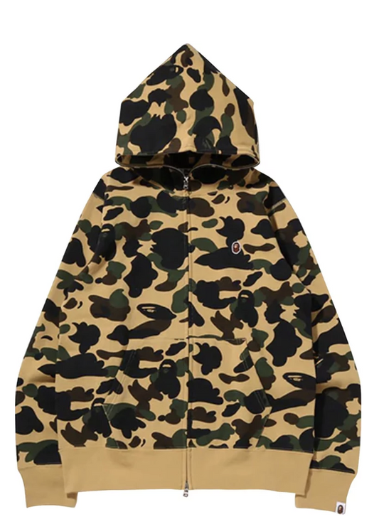 BAPE 1st Camo One Point Full Zip Hoodie 'Yellow'